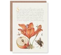 Artery8 Model Book of Calligraphy Art Card Insects Orange Lily and Apple