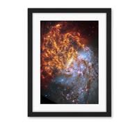 Artery8 NASA Hubble James Webb Telescope View of Spiral Galaxy NGC 1087 Living Room Artwork Framed Wall Art Print 18X24 Inch