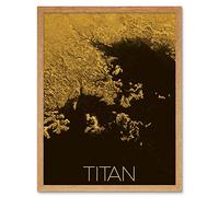 Artery8 NASA Our Solar System Titan Saturn's Moon Ligeia Mare Lake Art Print Framed Poster Wall Decor 12x16 inch