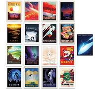 Artery8 NASA Space Grand Tour Travel Exploration Exoplanet Art Print Poster Home Decor Premium Pack of 17 - includes Custom 50th Anniversary Apollo 11 Moon Landing Print