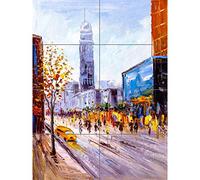 Artery8 New York Cityscape Painting XL Giant Panel Poster (8 Sections) Paysage urbain La peinture Affiche