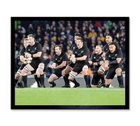 Artery8 New Zealand Rugby Legends World Cup Haka Photo Art Print Framed Poster Wall Decor 12x16 inch Nouvelle-Zélande Légende Monde Photographier Affiche mur Déco