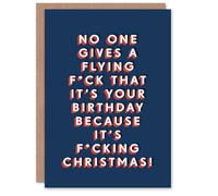 Artery8 No One Gives A F*ck Because Its Christmas Funny For Him Birthday Card