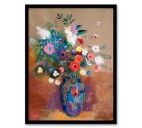 Artery8 Odilon Redon Bouquet of Flowers in a Vase Framed Wall Art Print Home Décor A4