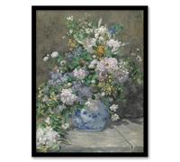Artery8 Pierre Auguste Renoir Spring Bouquet in Vase Framed Wall Art Print Home Décor A4
