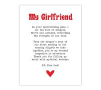 Artery8 Poème d'amour jeu de rôle Nerd Girlfriend romantique chambre grand poster mural impression papier épais 45,7 x 61 cm