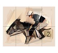 Artery8 Racing Horse And Jockey Grunge XL Giant Panel Poster (8 Sections) Courses Cheval Affiche