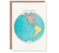 Artery8 Rand McNally and Co Art Card Western Hemisphere 1908 Map