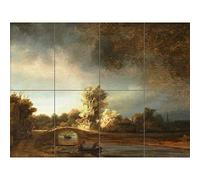 Artery8 Rembrandt De Stenen Brug XL Giant Panel Poster (8 Sections) Affiche