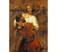 Artery8 Rembrandt Jacob Wrestling with The Angel XL Giant Panel Poster (8 Sections) Affiche