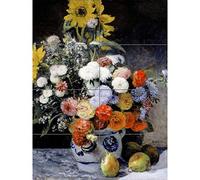 Artery8 Renoir Mixed Flowers In An Earthenware Pot XL Giant Panel Poster (8 Sections) Fleurs Affiche