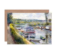 Artery8 Renoir Washhouse Boat At Basmeudon C1874 Painting Fine Art Greeting Card Plus Envelope Blank Inside Bateau La peinture