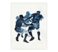 Artery8 Scrum Rugby Football Sport Players Watercolour Living Room Large Wall Art Poster Print Thick Paper 18X24 Inch