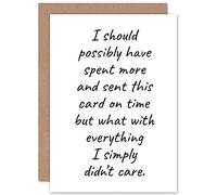 Artery8 Spent More I Simply Didn’t Care Birthday Christmas Sealed Greeting Card Plus Envelope Blank inside