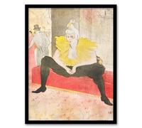 Artery8 Toulouse Lautrec The Seated Clowness Sketch Framed Wall Art Print Home Décor A4