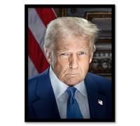 Artery8 United States 47th President Donald Trump Portrait Man Cave Art Print Framed Poster Wall Decor 12x16 inch