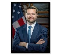 Artery8 United States 50th Vice President JD Vance Portrait Man Cave Artwork Framed Wall Art Print A4