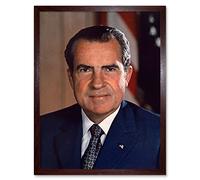 Artery8 US President Richard Nixon Portrait Photo Art Print Framed Poster Wall Decor 12x16 inch