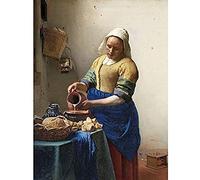 Artery8 Vermeer The Milkmaid Woman Kitchen Painting Art Print Canvas Premium Wall Decor Poster Mural Femme Cuisine La Peinture Mur Déco Affiche