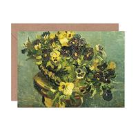 Artery8 Vincent Van Gogh Basket of Pansies Fine Art Greeting Card Plus Envelope Blank Inside