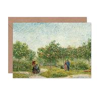 Artery8 Vincent Van Gogh Garden in Montmarte with Lovers Fine Art Greeting Card Plus Envelope Blank Inside Jardin L'amour