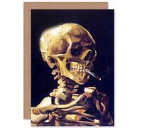 Artery8 Vincent Van Gogh Skull With A Burning Cigarette Fine Art Greeting Card Plus Envelope Blank Inside Crne