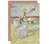 Artery8 Vincent Van Gogh Sprig Flowering Almond In Glass Fine Art Greeting Card Plus Envelope Blank Inside Fleur Verre