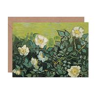 Artery8 Vincent Van Gogh Wild Roses Fine Art Greeting Card Plus Envelope Blank Inside
