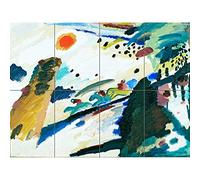 Wassily Kandinsky Romantic Landscape XL Giant Panel Poster (8 Sections) romain Paysage Affiche