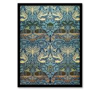 Artery8 William Morris Peacock and Dragon Pattern Framed Wall Art Print Home Décor A3