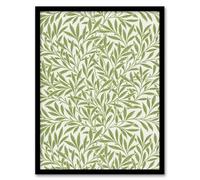 Artery8 William Morris Willow Leaves Bright Pattern Framed Wall Art Print Home Décor A4