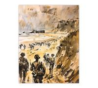 Artery8 WWII D Day Landing Normandy War Tanks Soldiers Man Cave Extra Large XL Wall Art Poster Print