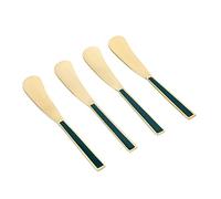 Artesà - Ensemble de 4 pièces en acier inoxydable plaqué or - Tartineur de beurre avec revêtement en émail