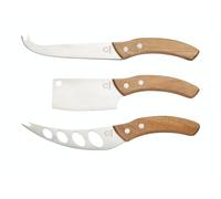 Artesa - Lot de 3 Couteaux à Fromage en Inox et Manches en Bois d'Acacia,