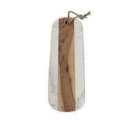 Artesà Plateau de service en marbre avec panneau en bois d'acacia et boucle de suspension, 44,5 x 20 cm (17,5 x 7,75)