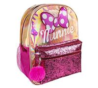 Artesania Cerda Cerdá - Minnie Mouse, Sac à Dos Minnie - Sac à dos paillettes - Dimensions 31 x 40 x 13 cm Rose