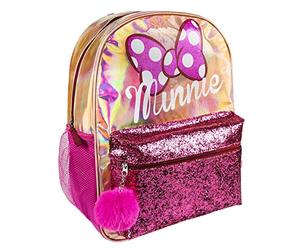Artesania Cerda Cerdá - Minnie Mouse, Sac à Dos Minnie - Sac à dos paillettes - Dimensions 31 x 40 x 13 cm Rose