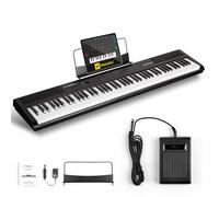 Artesia Piano numérique portable à 88 touches, clavier électrique avec touches sensibles à la vitesse, ensemble pour débutants avec pédale de sustain, support de musique et leçons de piano gratuites