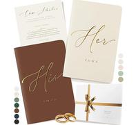 ARTESORI Livre de vœux de mariage ivoire et terre cuite pour elle et lui, doux au toucher, aspect doré, 28 pages lignées, livres de vœux de mariage pour elle et lui, essentiels de mariage, idées de