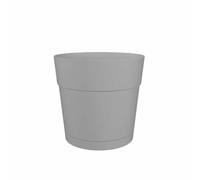 ARTEVASI Pot de fleurs rond CAPRI LARGE - Plastique - Réservoir d'eau - diamètre 40 cm - Gris clair - 39,1 x 39,1 x 37 cm