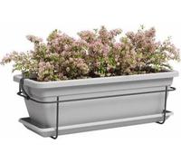 ARTEVASI Jardiniere VENEZIA balcon KIT - 50 ma - Gris clair 50 x 29 x 17,5 cm