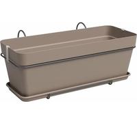 ARTEVASI Kit Jardiniere - Plastique - Taupe - Rectangulaire - L50,2 x P28,5 x H20,7cm