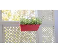ARTEVASI Kit Jardiniere VENEZIA avec réserve d'eau - Gris anthracite - 10L - 49 x 19,5 x 16,6 cm -
