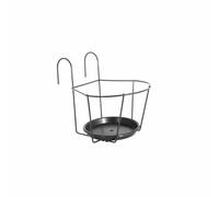 ARTEVASI Porte-pot pour balcon avec soucoupe – Gris anthracite 25 x 25 cm