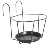 Artevasi Porte-Pot Pour Balcon Avec Soucoupe - 25 X 25 Cm - Gris Anthracite Gris