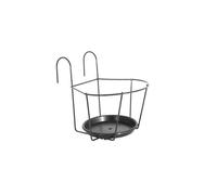 ARTEVASI Porte-pot pour balcon avec soucoupe – Gris anthracite 25 x 25 cm