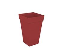 Pot Capri CARRÉ Haut 65CM Rouge FONCÉ