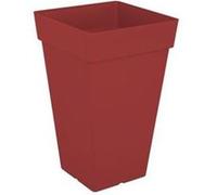Pot de fleurs Capri carré haut - 65 cm - Rouge foncé