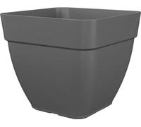 ARTEVASI Pot de fleurs carré CAPRI CAMPANA - Plastique - Anthracite - L 36,5 x P 33,5 H 36,5 cm