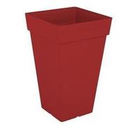 Artevasi Capri Pot High Square, Haut Pot carré en Plastique, 50cm, Couleur: Rouge foncé